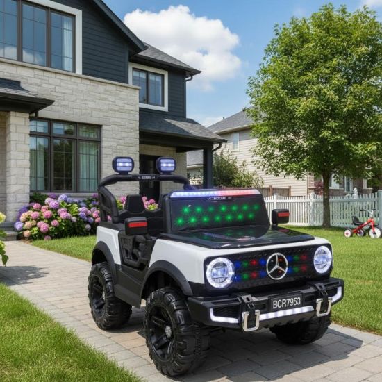 صورة سيارة كهربائية للأطفال تصميم شرطي فاخر